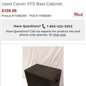 25 inch Carvin bass cabinet